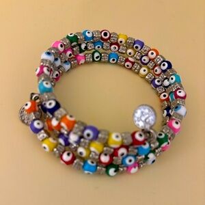 Sparkling Hot Pink Crystals Silver Bracelet Wide Bangle Fancy Sparkling Jewelry